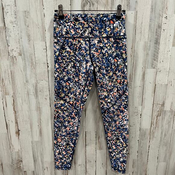 Sweaty Betty The Power 7/8 Leggings Blue Pixelated Orange Womens Size XXS - Picture 1 of 8